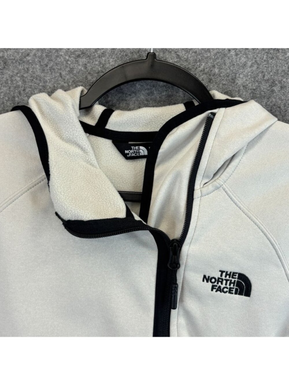 The North Face Arcata Womens Medium Jacket White Asymmetrical Full Zip Hoodie - Picture 2 of 8